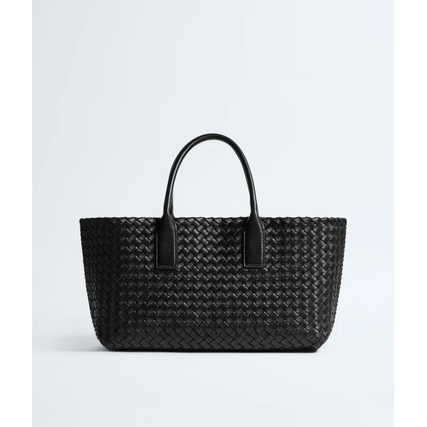 Khaite Small Cabat in Black - Black Totes & Top-Handle Bags - The Lotus Tote Bag - Shop at Luxury Shoes 