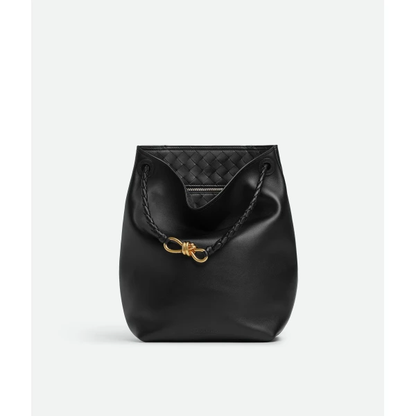 Khaite Women's Andiamo Bucket in Black - Black Bucket Bags - The Lotus Tote Bag - Shop at Luxury Shoes 