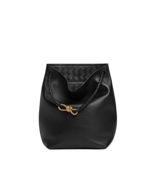Khaite Women's Andiamo Bucket in Black - Black Bucket Bags - The Lotus Tote Bag - Shop at Luxury Shoes 