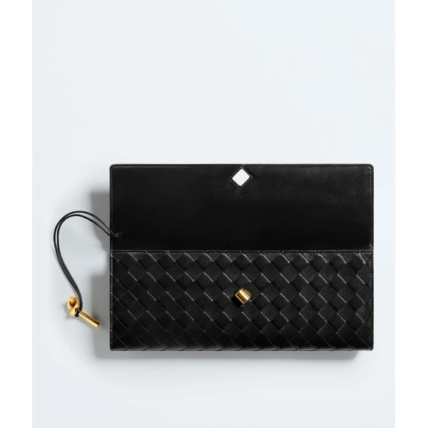 Khaite Women's Andiamo Clutch in Black - Black Clutch Bags - The Lotus Tote Bag - Shop at Luxury Shoes 