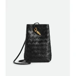 Khaite Women's Andiamo Phone Pouch in Black - Black Mini Bags - The Lotus Tote Bag - Shop at Luxury Shoes 