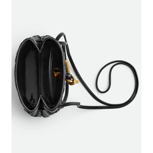 Khaite Women's Andiamo Phone Pouch in Black - Black Mini Bags - The Lotus Tote Bag - Shop at Luxury Shoes 