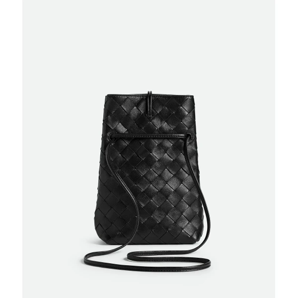 Khaite Women's Andiamo Phone Pouch in Black - Black Mini Bags - The Lotus Tote Bag - Shop at Luxury Shoes 