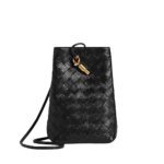 Khaite Women's Andiamo Phone Pouch in Black - Black Mini Bags - The Lotus Tote Bag - Shop at Luxury Shoes 