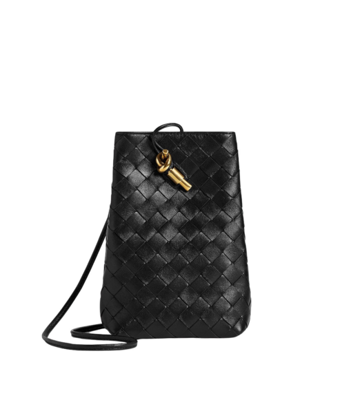 Khaite Women's Andiamo Phone Pouch in Black - Black Mini Bags - The Lotus Tote Bag - Shop at Luxury Shoes 