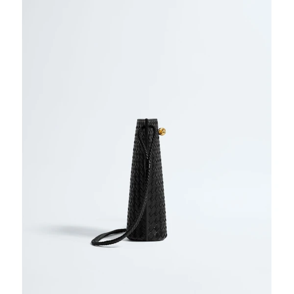 Khaite Women's Bacio Phone Bucket in Black - Black Bucket Bags - The Lotus Tote Bag - Shop at Luxury Shoes 