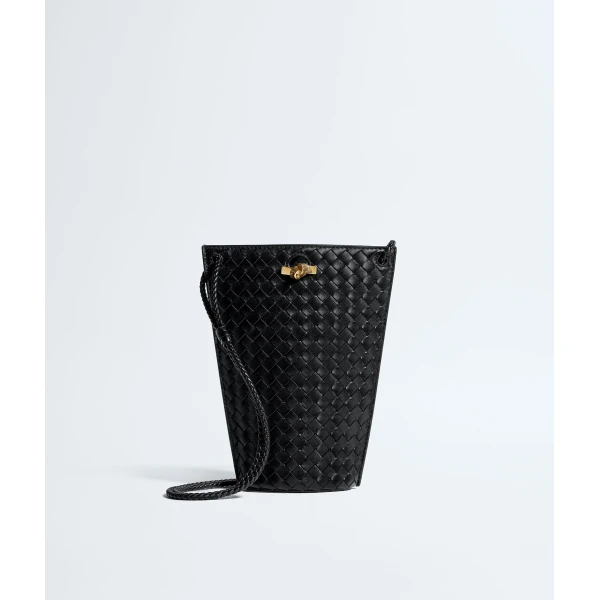 Khaite Women's Bacio Phone Bucket in Black - Black Bucket Bags - The Lotus Tote Bag - Shop at Luxury Shoes 