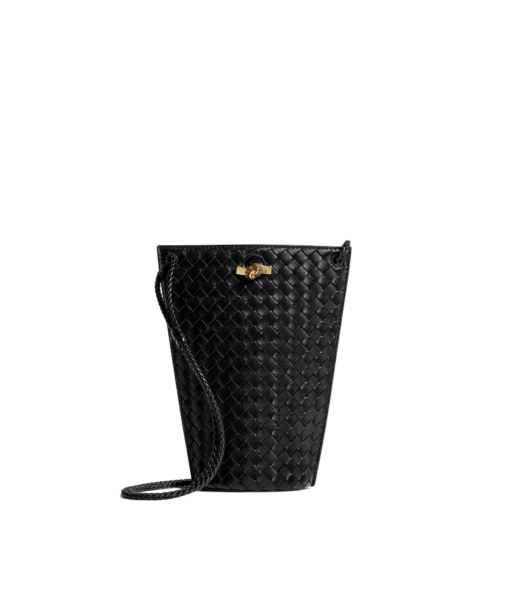 Khaite Women's Bacio Phone Bucket in Black - Black Bucket Bags - The Lotus Tote Bag - Shop at Luxury Shoes 