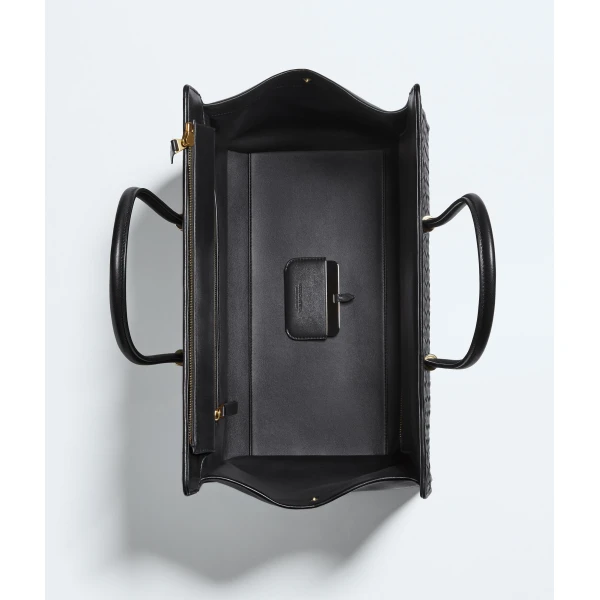 Khaite Women's Barbara Tote in Black - Black Totes & Top-Handle Bags - The Lotus Tote Bag - Shop at Luxury Shoes 