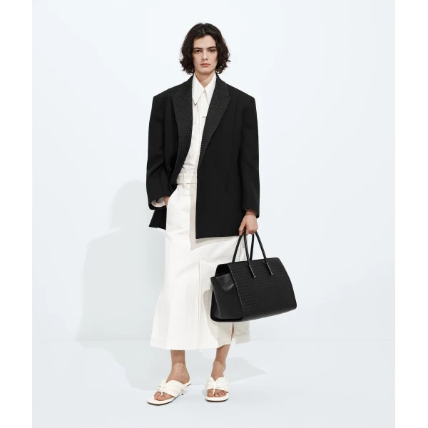 Khaite Women's Barbara Tote in Black - Black Totes & Top-Handle Bags - The Lotus Tote Bag - Shop at Luxury Shoes 
