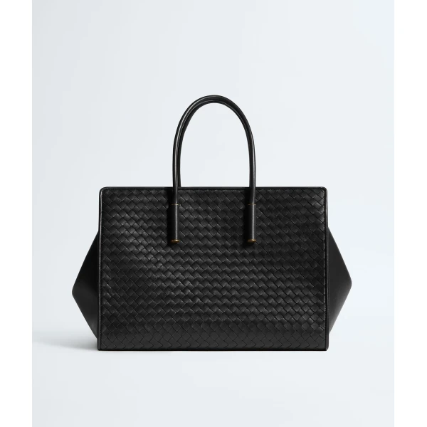 Khaite Women's Barbara Tote in Black - Black Totes & Top-Handle Bags - The Lotus Tote Bag - Shop at Luxury Shoes 