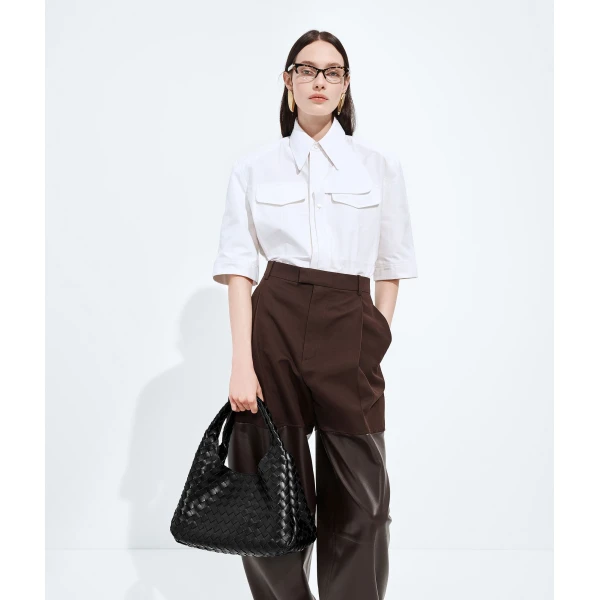 Khaite Women's Campana in Black - Black Shoulder & Crossbody Bags - The Lotus Tote Bag - Shop at Luxury Shoes 