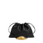 Khaite Women's Dustbag Handle in Black - Black Shoulder & Crossbody Bags - The Lotus Tote Bag - Shop at Luxury Shoes 