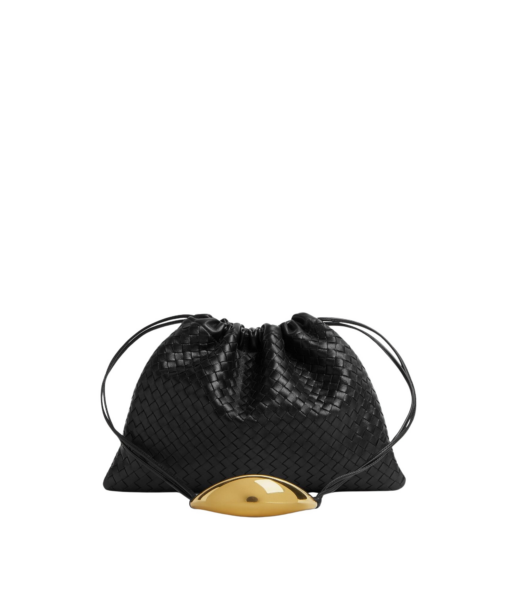 Khaite Women's Dustbag Handle in Black - Black Shoulder & Crossbody Bags - The Lotus Tote Bag - Shop at Luxury Shoes 