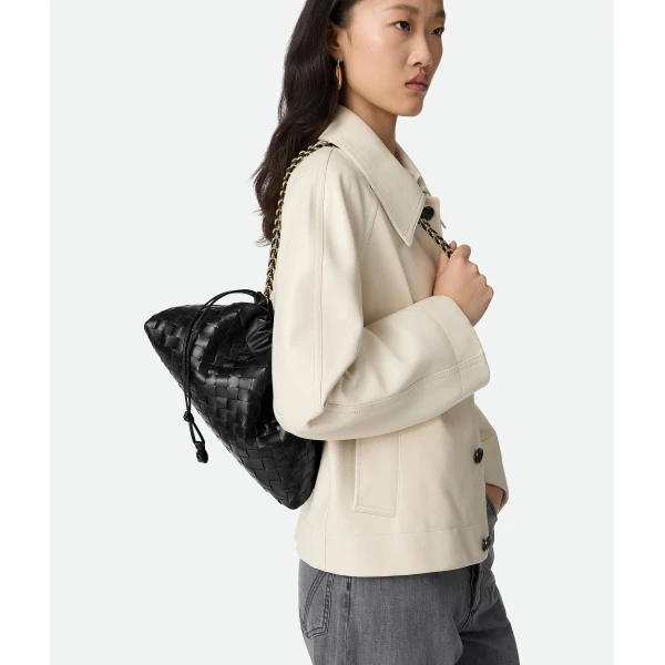 Khaite Women's Dustbag Notte in Black - Black Shoulder & Crossbody Bags - The Lotus Tote Bag - Shop at Luxury Shoes 
