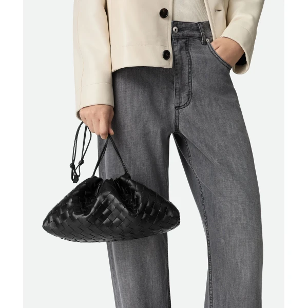 Khaite Women's Dustbag Notte in Black - Black Shoulder & Crossbody Bags - The Lotus Tote Bag - Shop at Luxury Shoes 