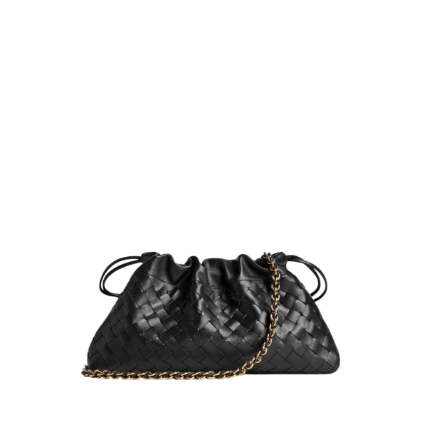Khaite Women's Dustbag Notte in Black - Black Shoulder & Crossbody Bags - The Lotus Tote Bag - Shop at Luxury Shoes 