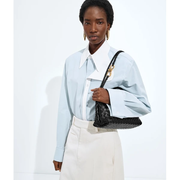 Khaite Women's East-West Andiamo in Black - Black Totes & Top-Handle Bags - The Lotus Tote Bag - Shop at Luxury Shoes 
