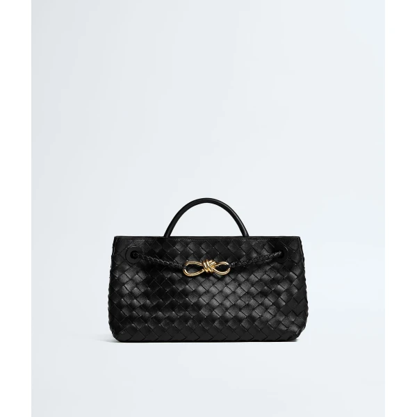 Khaite Women's East-West Andiamo in Black - Black Totes & Top-Handle Bags - The Lotus Tote Bag - Shop at Luxury Shoes 