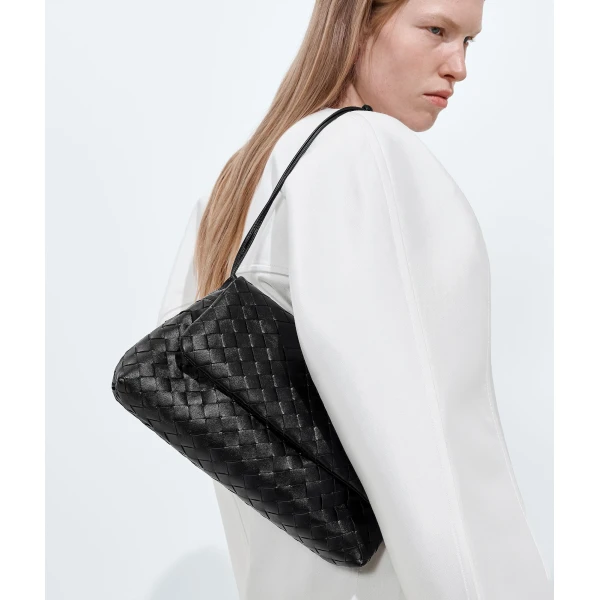 Khaite Women's Giorno in Black - Black Shoulder & Crossbody Bags - The Lotus Tote Bag - Shop at Luxury Shoes 
