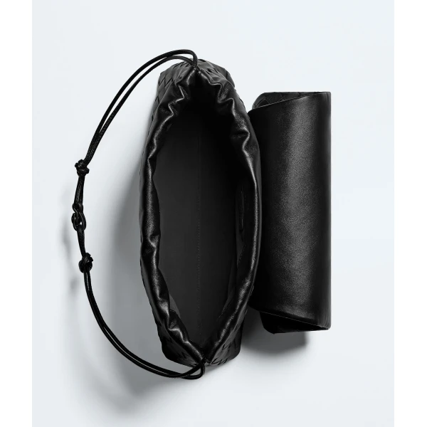 Khaite Women's Giorno in Black - Black Shoulder & Crossbody Bags - The Lotus Tote Bag - Shop at Luxury Shoes 