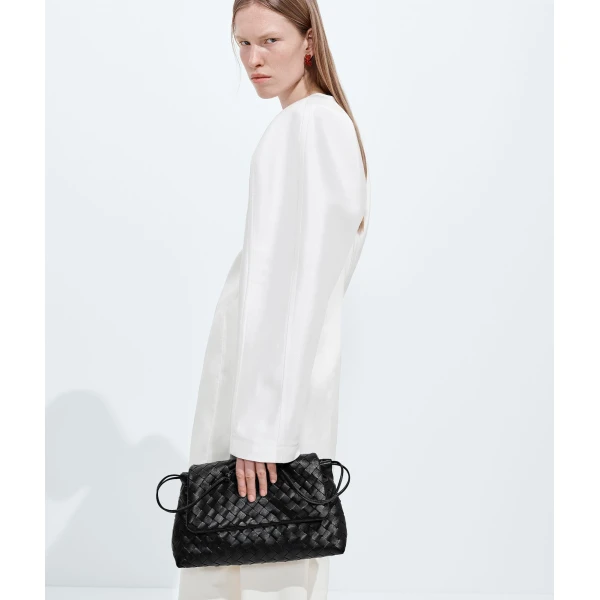Khaite Women's Giorno in Black - Black Shoulder & Crossbody Bags - The Lotus Tote Bag - Shop at Luxury Shoes 