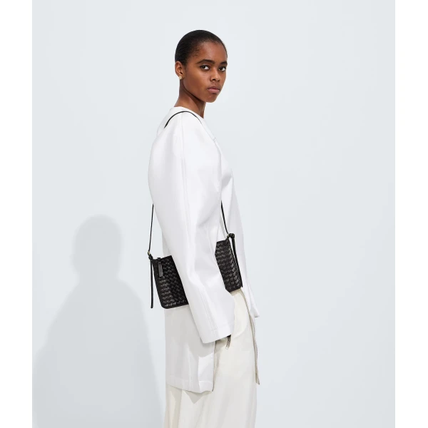 Khaite Women's Intrecciato Piccolo Medium Pouch in Black - Black Clutch Bags - The Lotus Tote Bag - Shop at Luxury Shoes 