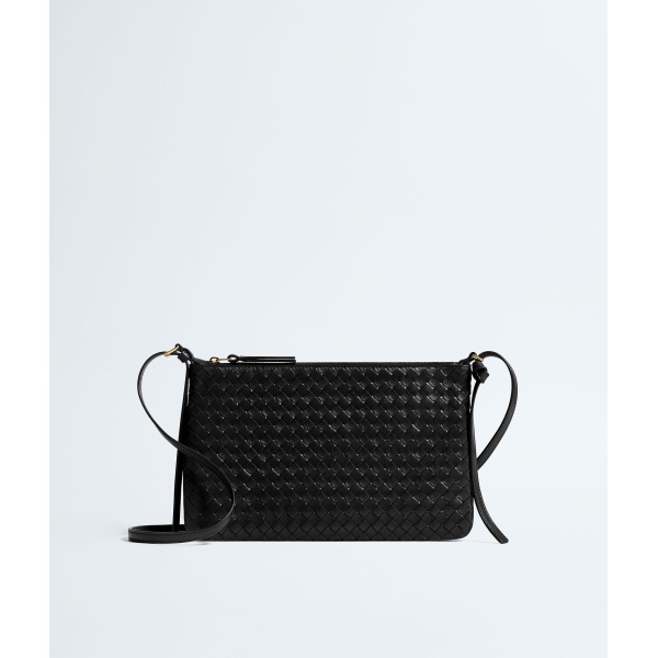 Khaite Women's Intrecciato Piccolo Medium Pouch in Black - Black Clutch Bags - The Lotus Tote Bag - Shop at Luxury Shoes 