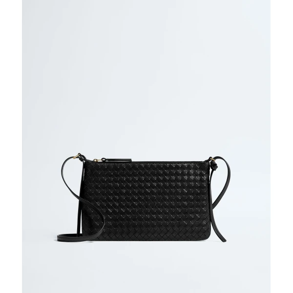 Khaite Women's Intrecciato Piccolo Medium Pouch in Black - Black Clutch Bags - The Lotus Tote Bag - Shop at Luxury Shoes 