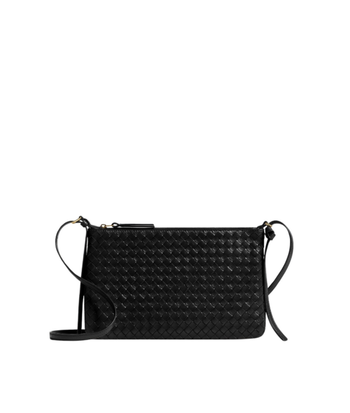 Khaite Women's Intrecciato Piccolo Medium Pouch in Black - Black Clutch Bags - The Lotus Tote Bag - Shop at Luxury Shoes 
