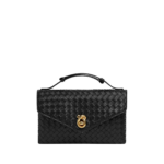 Khaite Women's Knot Lock in Black - Black Clutch Bags - The Lotus Tote Bag - Shop at Luxury Shoes 