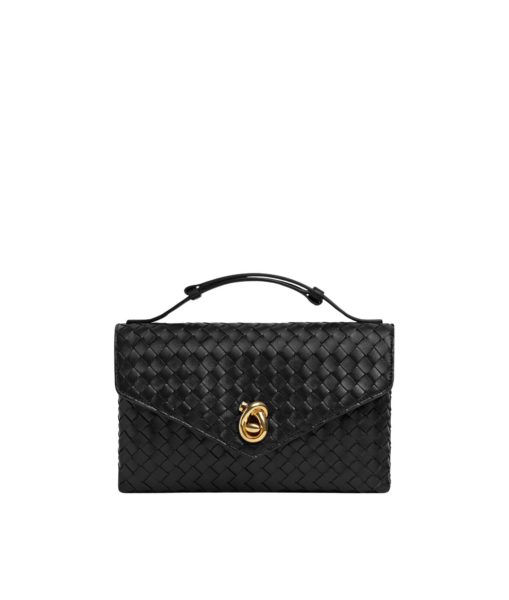 Khaite Women's Knot Lock in Black - Black Clutch Bags - The Lotus Tote Bag - Shop at Luxury Shoes 