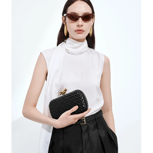 Khaite Women's Knot in Black - Black Clutch Bags - The Lotus Tote Bag - Shop at Luxury Shoes 