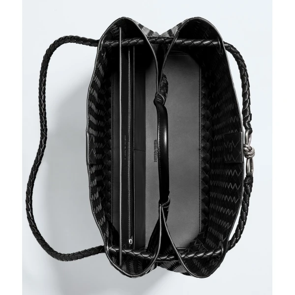 Khaite Women's Large Andiamo in Black - Black Totes & Top-Handle Bags - The Lotus Tote Bag - Shop at Luxury Shoes 