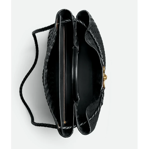Khaite Women's Large Andiamo in Black - Black Totes & Top-Handle Bags - The Lotus Tote Bag - Shop at Luxury Shoes 