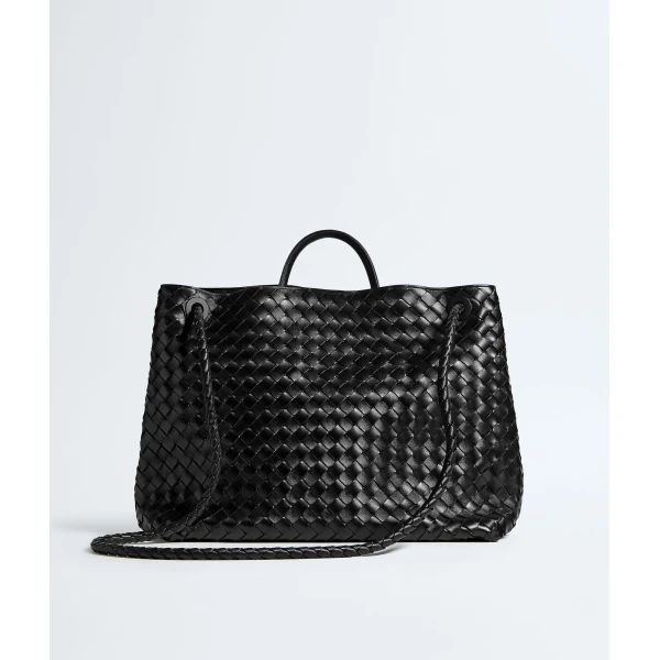 Khaite Women's Large Andiamo in Black - Black Totes & Top-Handle Bags - The Lotus Tote Bag - Shop at Luxury Shoes 