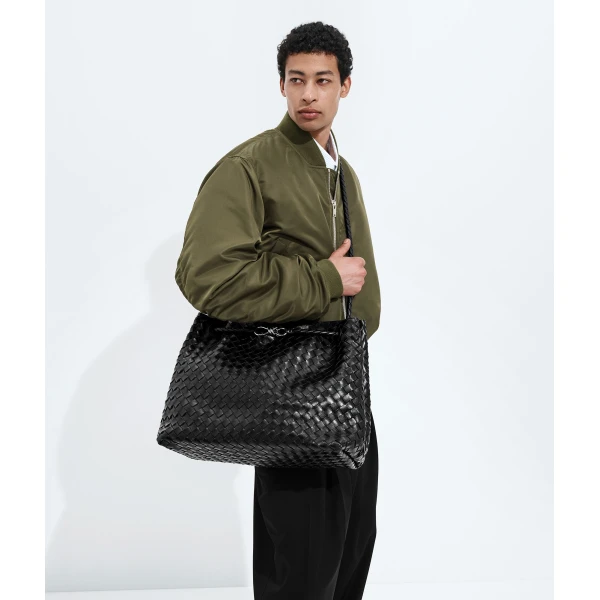 Khaite Women's Large Andiamo in Black - Black Totes & Top-Handle Bags - The Lotus Tote Bag - Shop at Luxury Shoes 