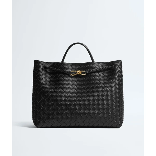 Khaite Women's Large Andiamo in Black - Black Totes & Top-Handle Bags - The Lotus Tote Bag - Shop at Luxury Shoes 