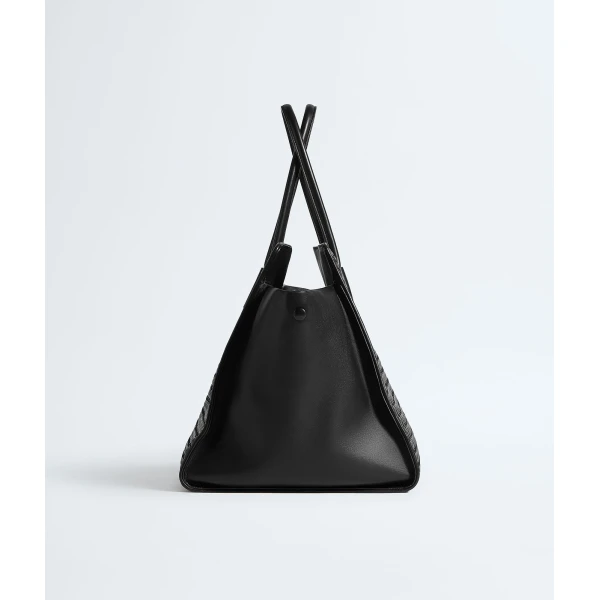 Khaite Women's Large Barbara Tote in Black - Black Totes & Top-Handle Bags - The Lotus Tote Bag - Shop at Luxury Shoes 