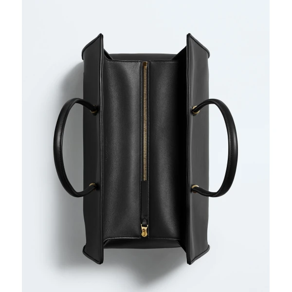 Khaite Women's Large Barbara Tote in Black - Black Totes & Top-Handle Bags - The Lotus Tote Bag - Shop at Luxury Shoes 