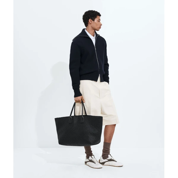 Khaite Women's Large Cabat in Black - Black Totes & Top-Handle Bags - The Lotus Tote Bag - Shop at Luxury Shoes 