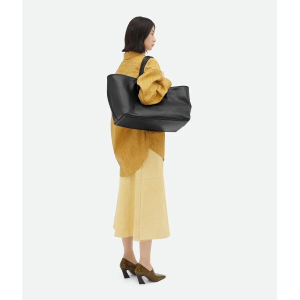 Khaite Women's Large Cabat in Black - Black Totes & Top-Handle Bags - The Lotus Tote Bag - Shop at Luxury Shoes 