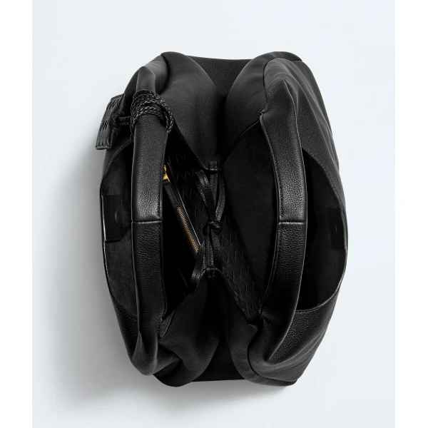 Khaite Women's Large Campana in Black - Black Shoulder & Crossbody Bags - The Lotus Tote Bag - Shop at Luxury Shoes 