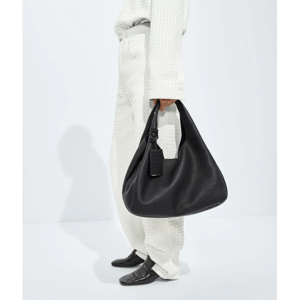 Khaite Women's Large Campana in Black - Black Shoulder & Crossbody Bags - The Lotus Tote Bag - Shop at Luxury Shoes 