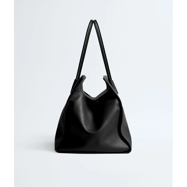 Khaite Women's Maxi Barbara Tote in Black - Black Totes & Top-Handle Bags - The Lotus Tote Bag - Shop at Luxury Shoes 