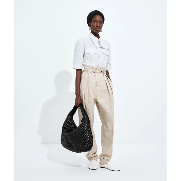 Khaite Women's Maxi Veneta in Black - Black Shoulder & Crossbody Bags - The Lotus Tote Bag - Shop at Luxury Shoes 