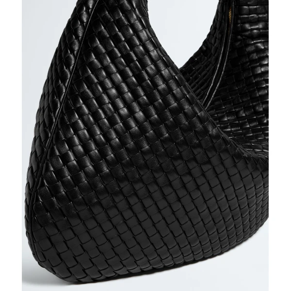 Khaite Women's Maxi Veneta in Black - Black Shoulder & Crossbody Bags - The Lotus Tote Bag - Shop at Luxury Shoes 