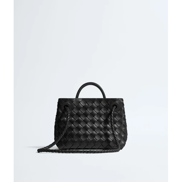 Khaite Women's Mini Andiamo in Black - Black Mini Bags - The Lotus Tote Bag - Shop at Luxury Shoes 