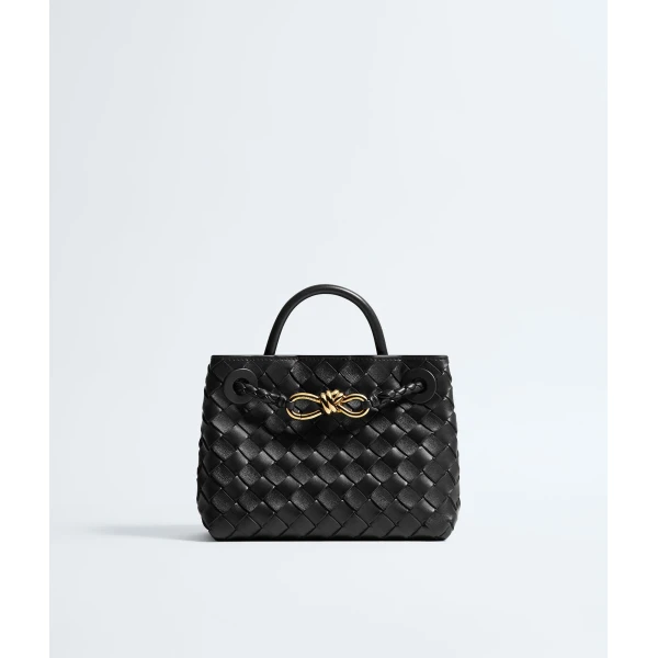 Khaite Women's Mini Andiamo in Black - Black Mini Bags - The Lotus Tote Bag - Shop at Luxury Shoes 