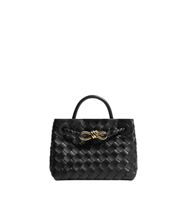 Khaite Women's Mini Andiamo in Black - Black Mini Bags - The Lotus Tote Bag - Shop at Luxury Shoes 